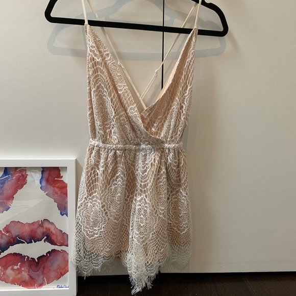 Mixology Pants & Jumpsuits Rarely Worn Mixology Lace Vneck Romper Poshmark